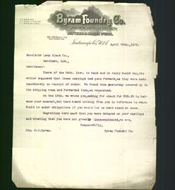Letterhead - Byram Foundry Co.