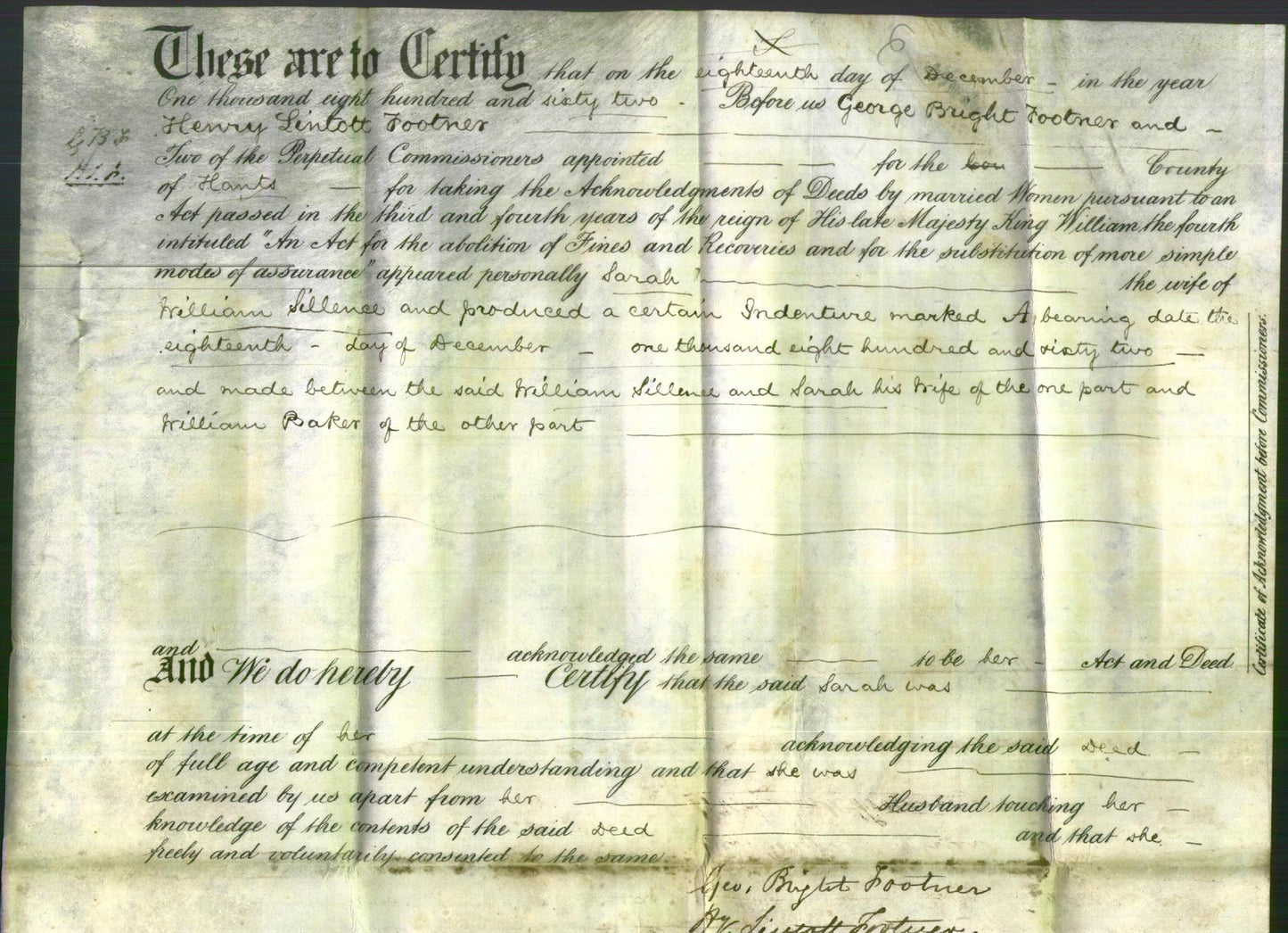 Deed by Married Women - Sarah Sillence