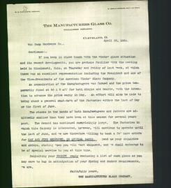 Letterhead - The Manufacturers Glass Co.