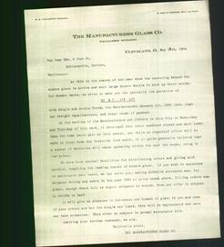 Letterhead - The Manufacturers Glass Co.