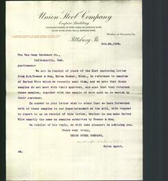 Letterhead - Union Steel Company