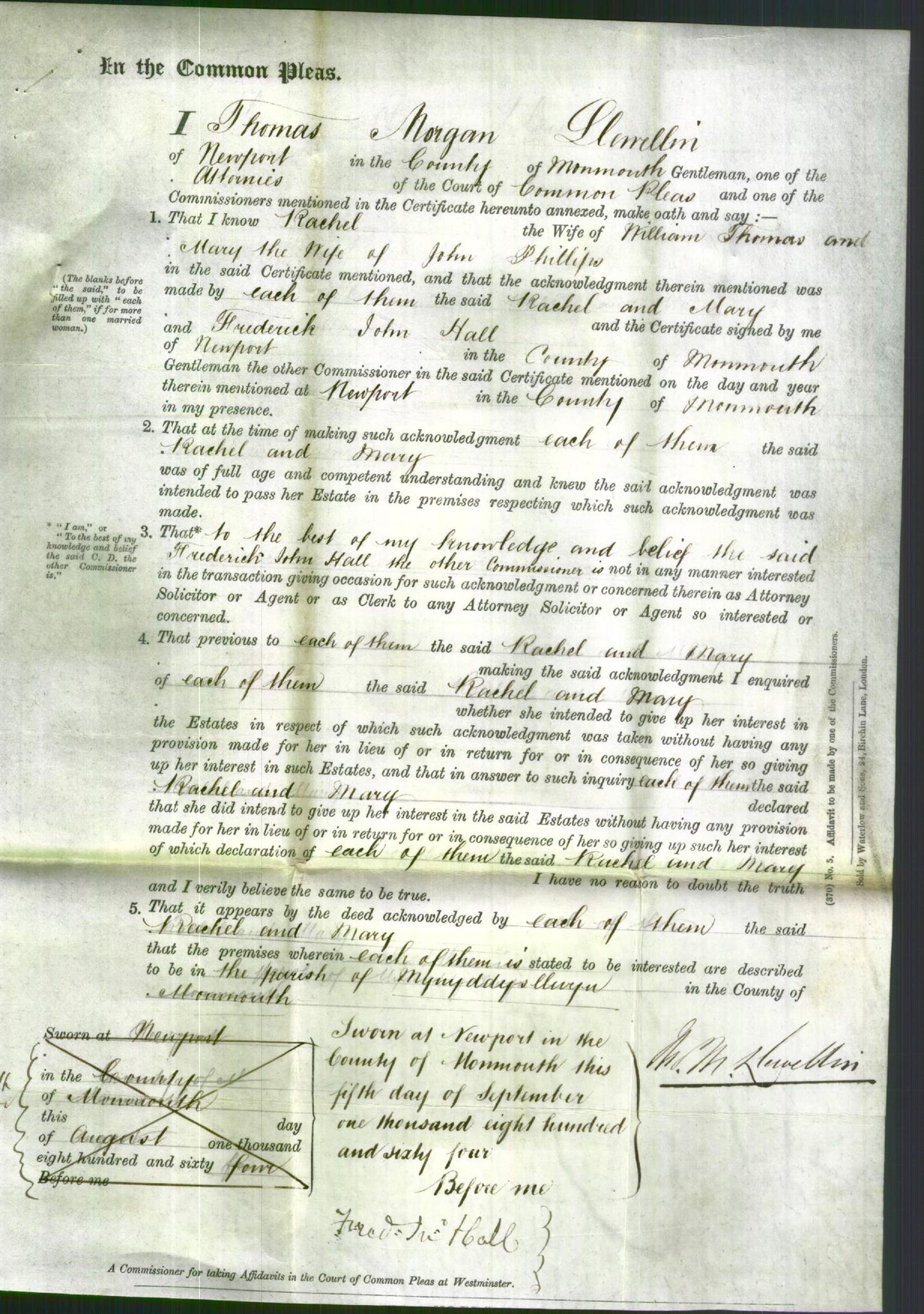 Court of Common Pleas - Rachael Thomas and Mary Philips