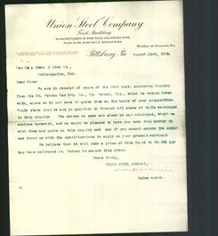 Letterhead - Union Steel Company