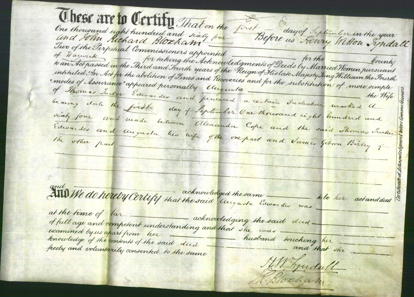 Deed by Married Women - Augusta Edwards