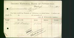 Bank Letterhead - Second National Bank of Pittsburgh