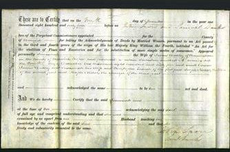 Deed by Married Women - Susannah Wadley-Original Ancestry