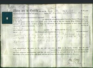Deed by Married Women - Elizabeth Ann Wayman-Original Ancestry