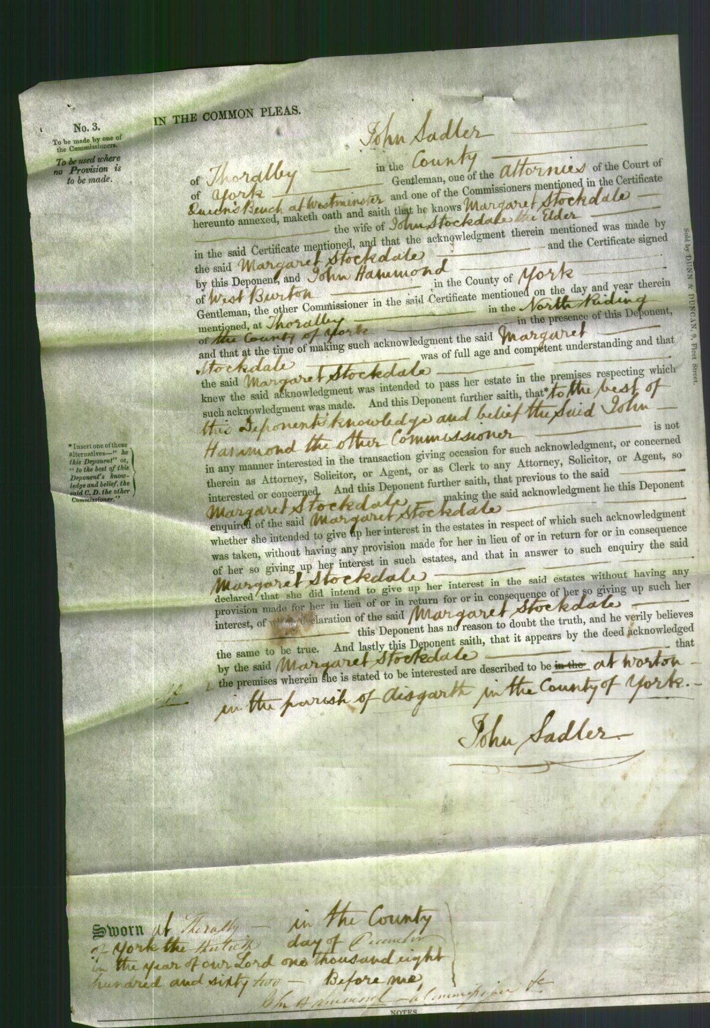 Court of Common Pleas - Margaret Stockdale