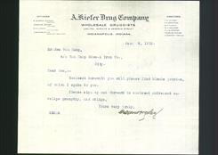 Letterhead - A. Kiefer Drug Company