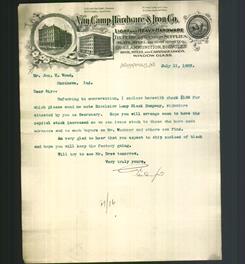 Letterhead - Van Camp Hardware & Iron Co.