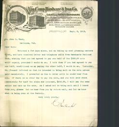 Letterhead - Van Camp Hardware & Iron Co.