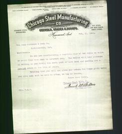 Letterhead - Chicago Steel Manufacturing Co.