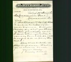 Business Letterhead - Bindley Hardware Company