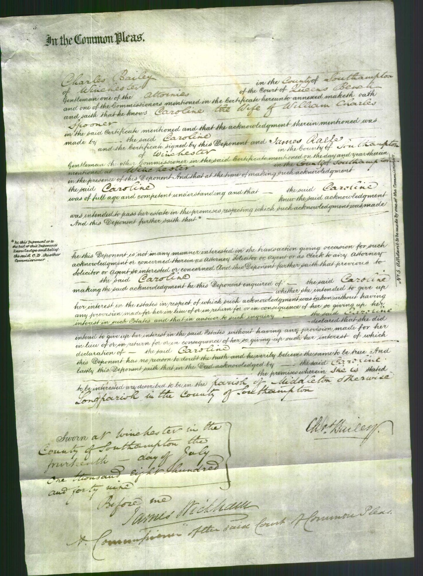 Court of Common Pleas - Caroline Spooner