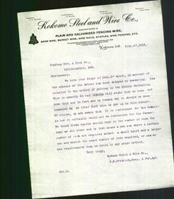 Letterhead - Kokomo Steel and Wire Co.