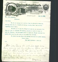 Letterhead - Van Camp Hardware & Iron Co.