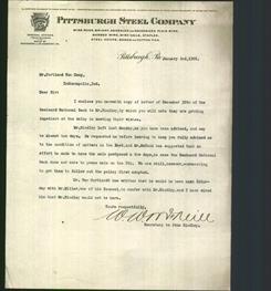 Letterhead - Pittsburgh Steel Company