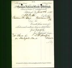 Bank Letterhead - German National Bank of Pittsburgh