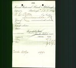 Bank Letterhead - Second National Bank of Pittsburgh