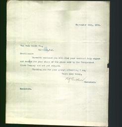 Letter - H. B. Van Cleve