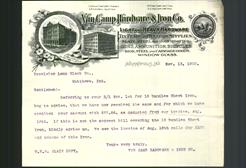 Letterhead - Van Camp Hardware & Iron Co.