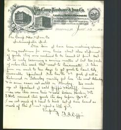 Letterhead - Van Camp Hardware & Iron Co.