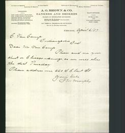 Letterhead - A.O. Brown & Co. Bankers and Brokers