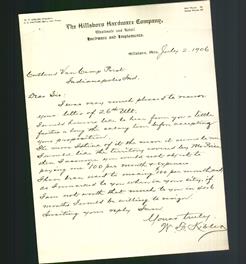 Letterhead - The Hillsboro Hardware Company