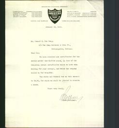 Letterhead - The Fletcher American National Bank of Indianapolis