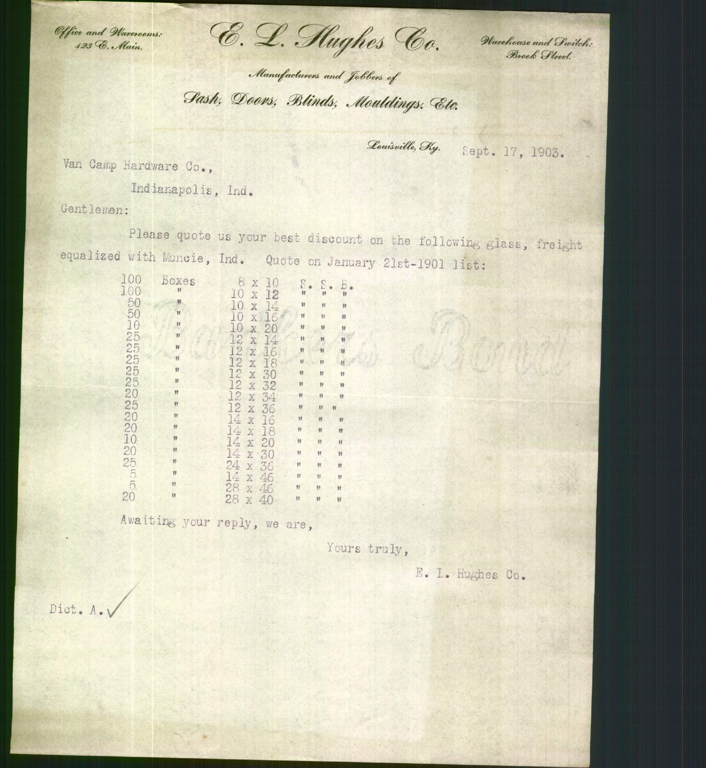Letterhead - E.L. Hughes Co.