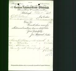 Bank Letterhead - German National Bank of Pittsburgh