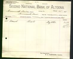 Bank Letterhead - Second National Bank of Altoona