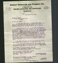 Letterhead - Shirley Radiator and Foundry Company