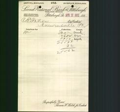 Bank Letterhead - Second National Bank of Pittsburgh