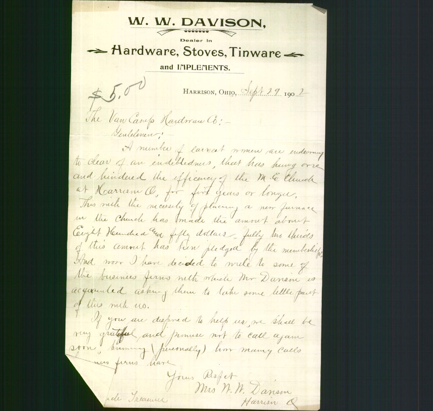 Letterhead - W.W. Davidson