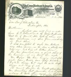 Letterhead - Van Camp Hardware & Iron Co.
