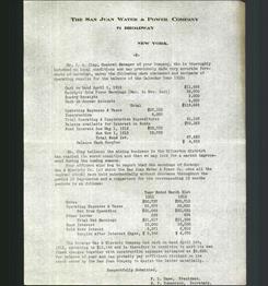 Letterhead - The San Juan Water & Power Company