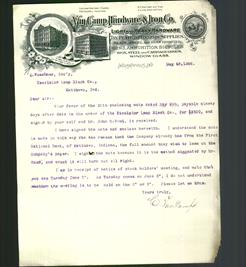 Letterhead - Van Camp Hardware & Iron Co.