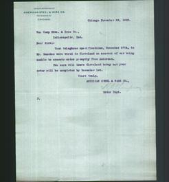 Letterhead - American Steel & Wire Co.
