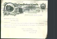 Letterhead - Van Camp Hardware & Iron Co.