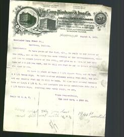 Letterhead - Van Camp Hardware & Iron Co.