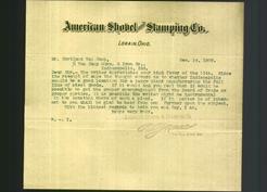 Letterhead - American Shovel and Stamping Co.