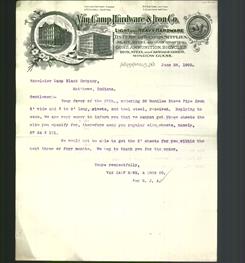 Letterhead - Van Camp Hardware & Iron Co.