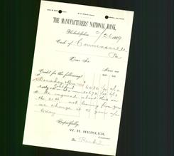 Bank Letterhead - Manufacturers National Bank