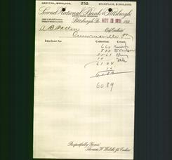 Bank Letterhead - Second National Bank of Pittsburgh