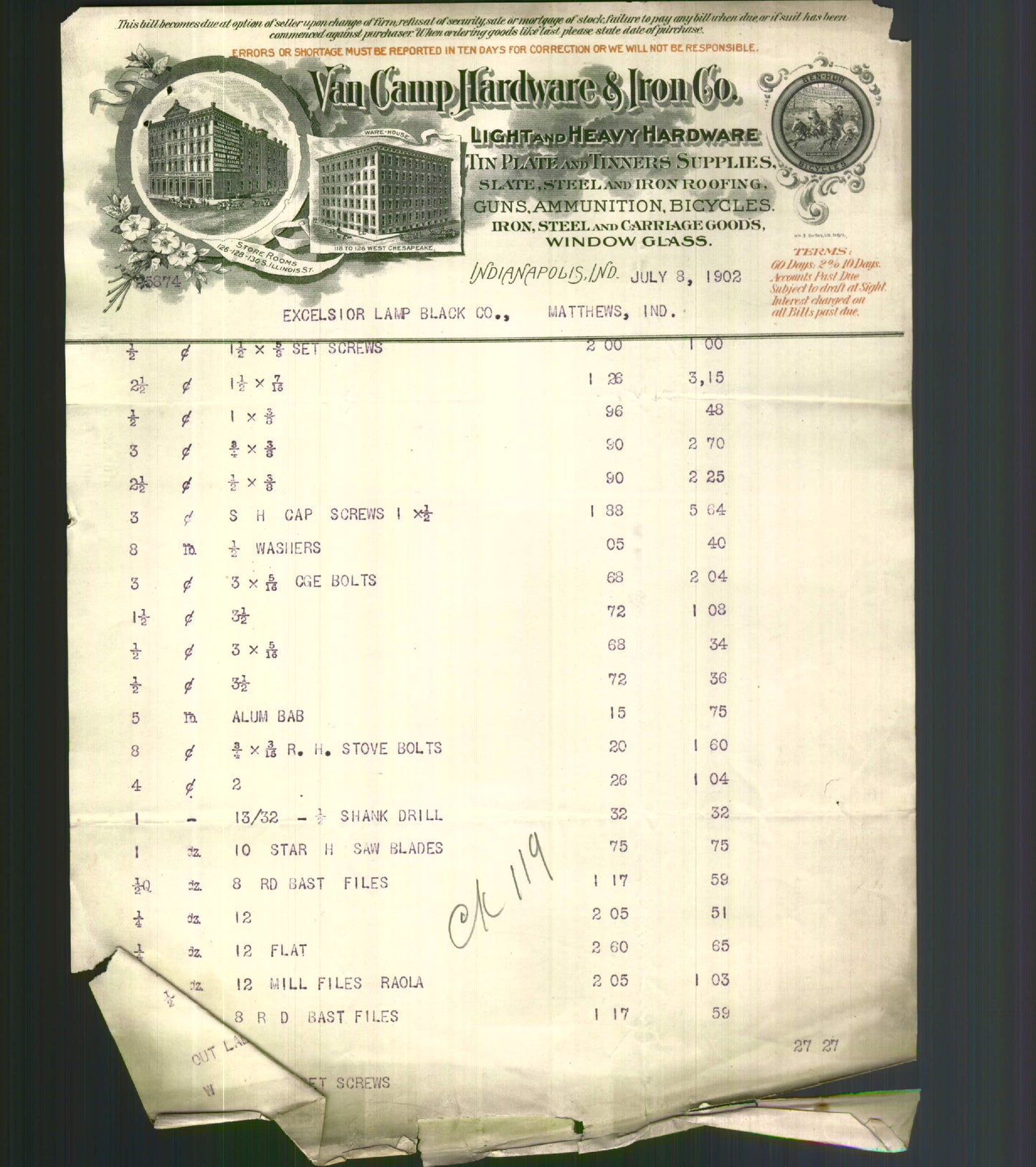 Letterhead - Van Camp Hardware & Iron Co.