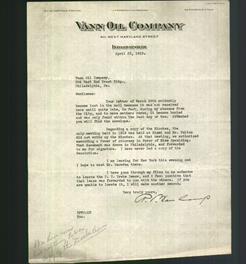 Letterhead - Vann Oil Company