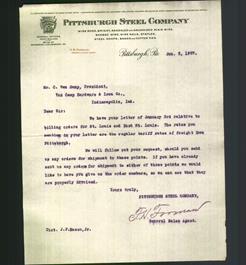 Letterhead - Pittsburgh Steel Company