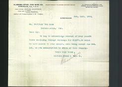 Letterhead - Alabama Steel And Wire Co.