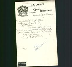 Letterhead - H.G. Cormick